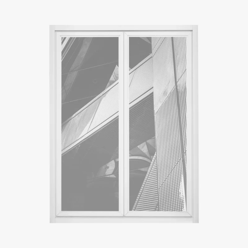 Window decal geometric modern facade in monochrome