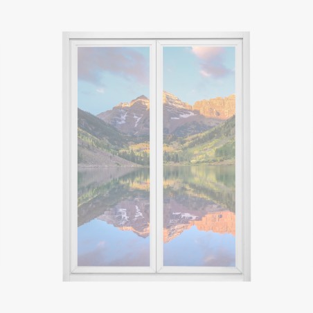 Window decal sunrise reflection at Maroon Bells • Wallissimo®
