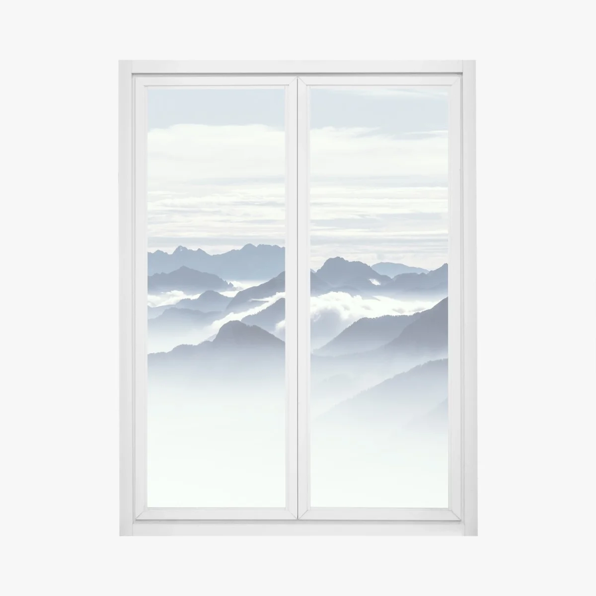 Window decal misty mountain layers at dawn ⁕ Wallissimo® Window decal misty mountain layers at dawn ⁕ Wallissimo®