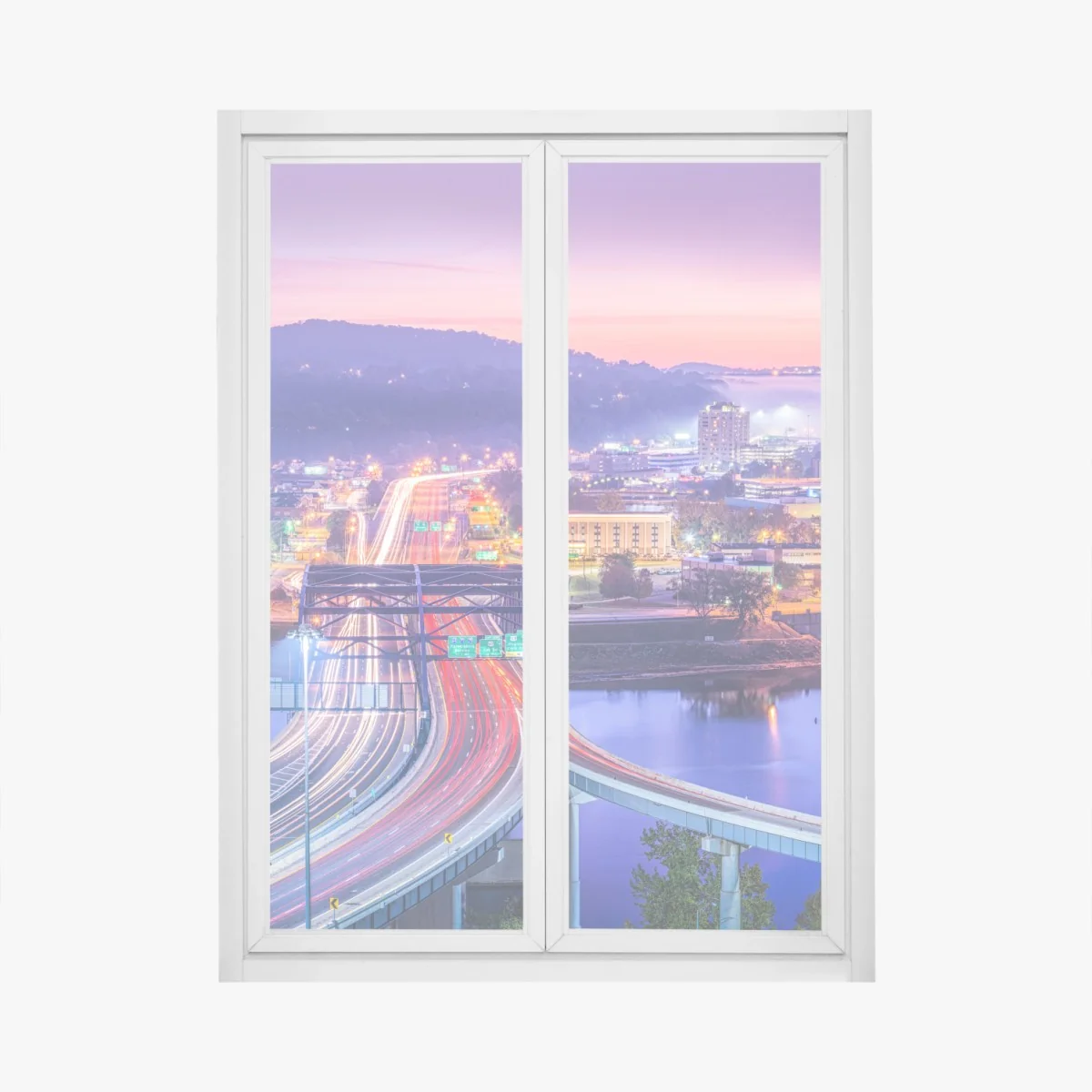 Window decal Charleston skyline at dawn • Wallissimo® Window decal Charleston skyline at dawn • Wallissimo®