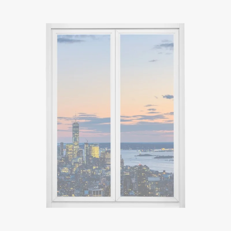 Window decal New York skyline at dusk