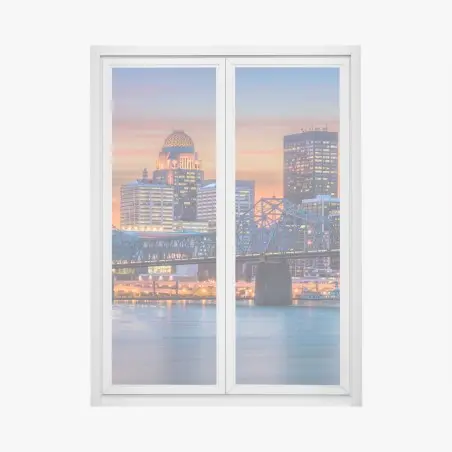 Window decal Louisville skyline at sunset • Wallissimo®