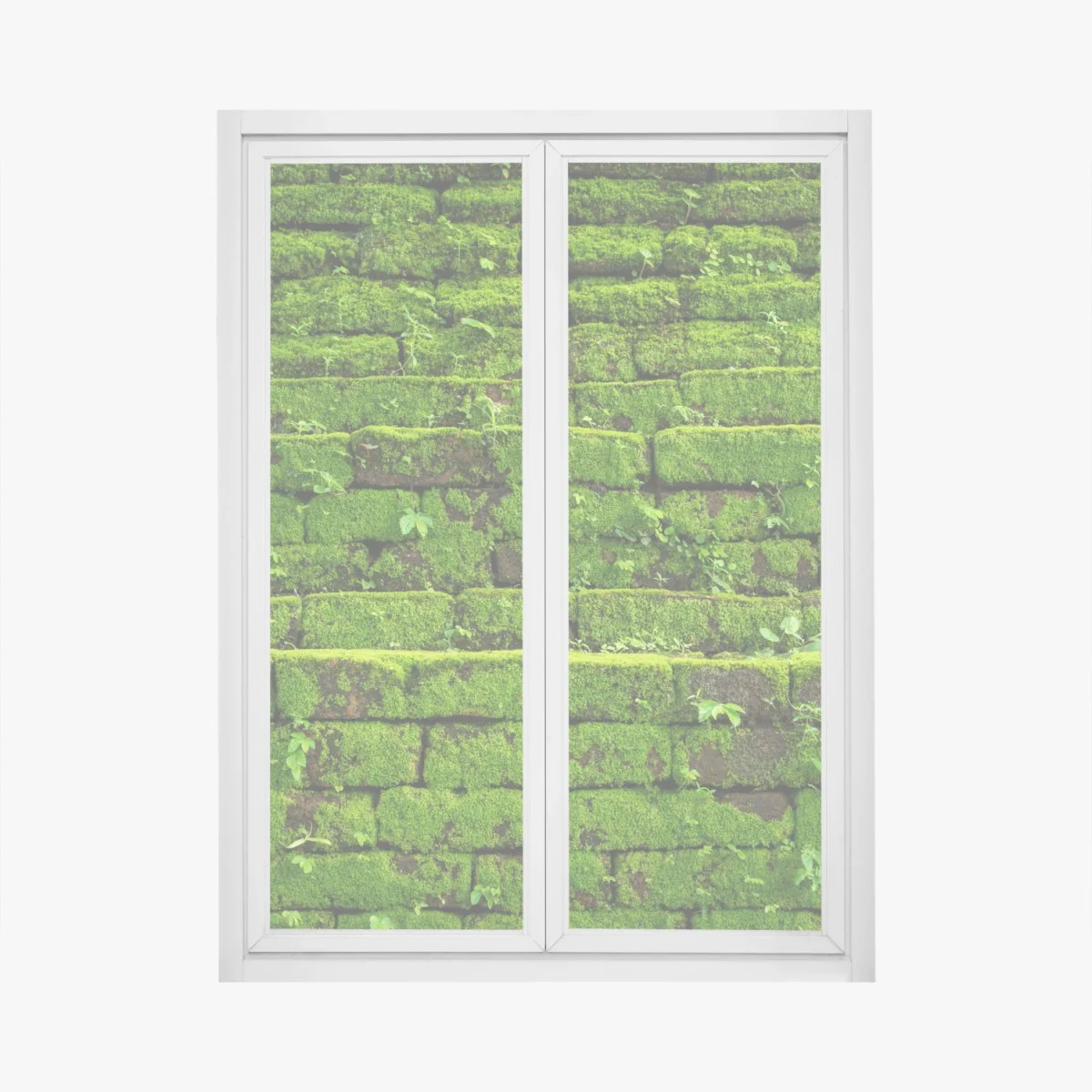 Window decal lush moss-covered brick wall ⁕ Wallissimo® Window decal lush moss-covered brick wall ⁕ Wallissimo®