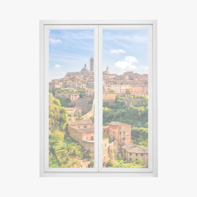 Window decal Siena skyline panorama, Italy