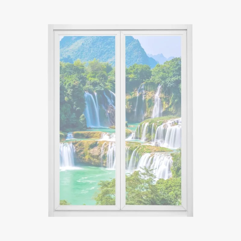 Window decal emerald cascade waterfall landscape