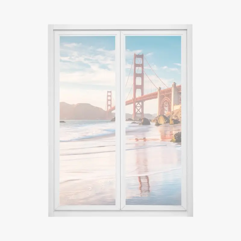 Window decal San Francisco Golden Gate Bridge at sunset