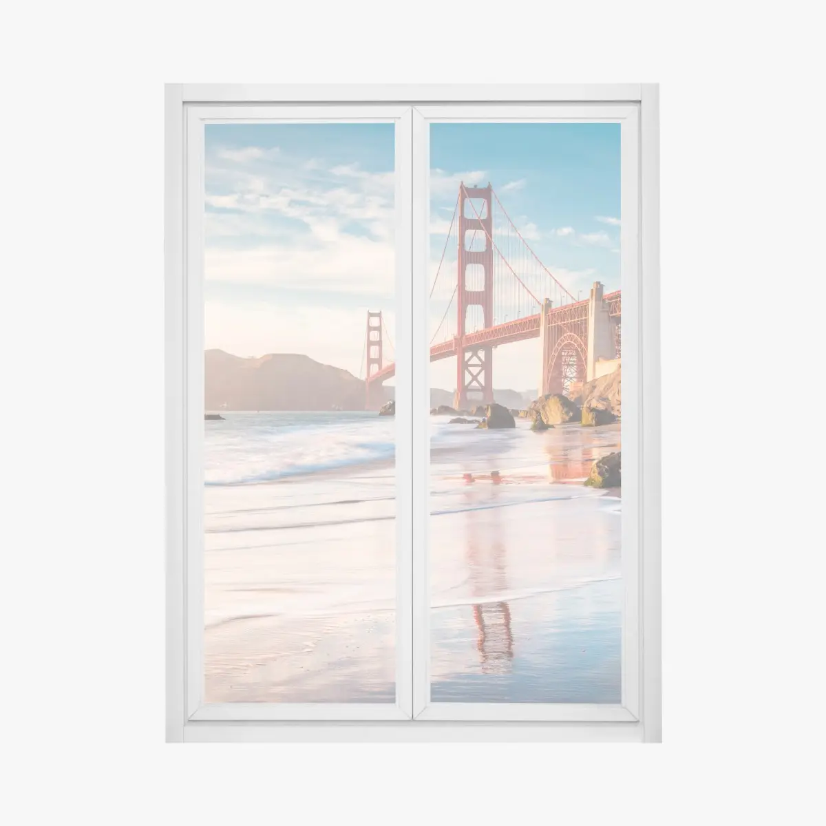 Window decal San Francisco Golden Gate Bridge at sunset • Wallissimo® Window decal San Francisco Golden Gate Bridge at sunset • Wallissimo®