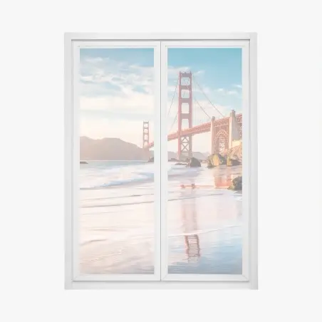 Window decal San Francisco Golden Gate Bridge at sunset • Wallissimo®