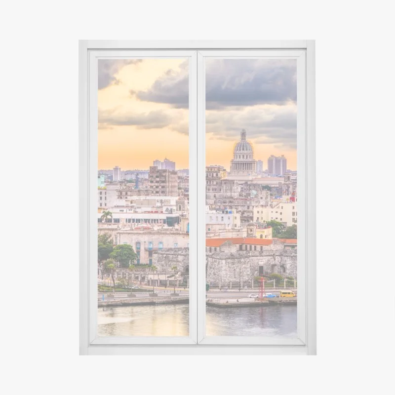 Window decal Havana skyline at sunset