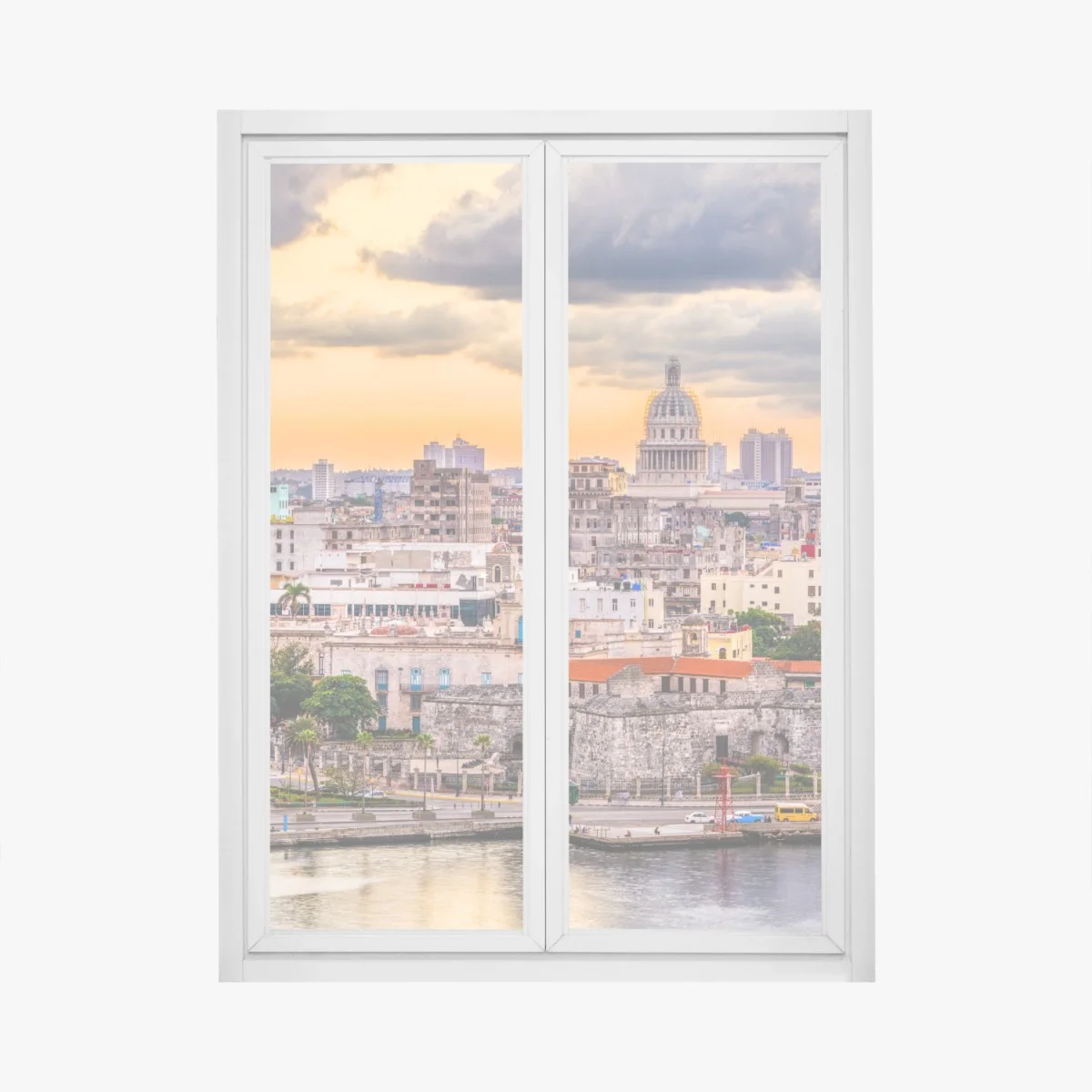Window decal Havana skyline at sunset • Wallissimo® Window decal Havana skyline at sunset • Wallissimo®