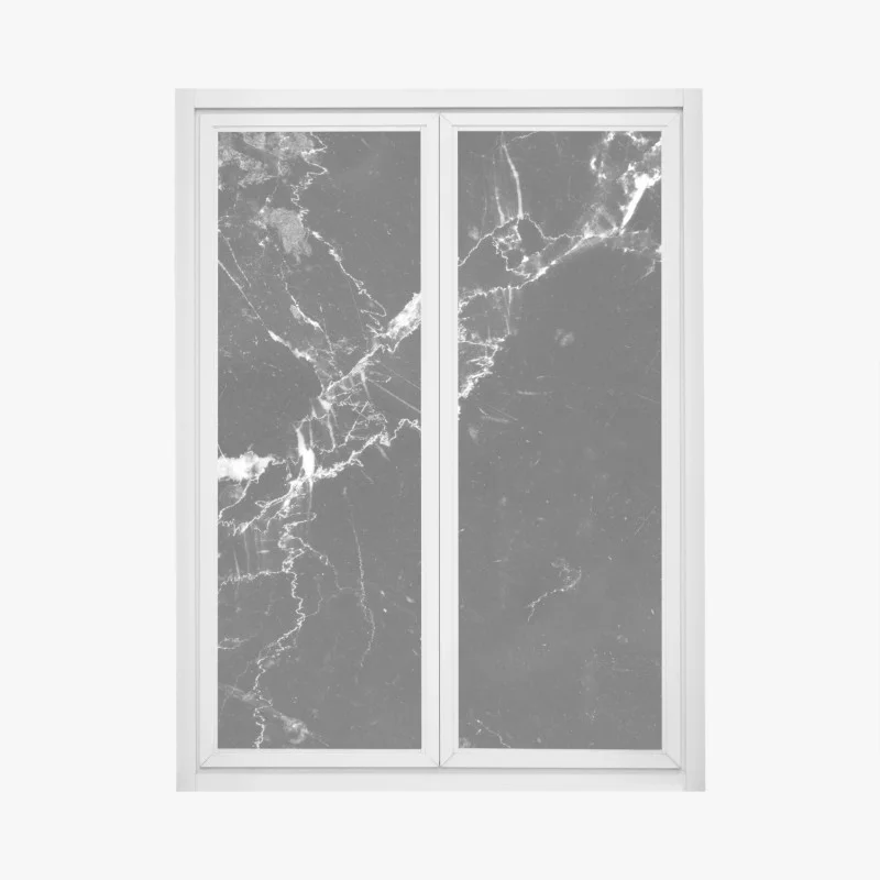 Window decal black marble veins texture