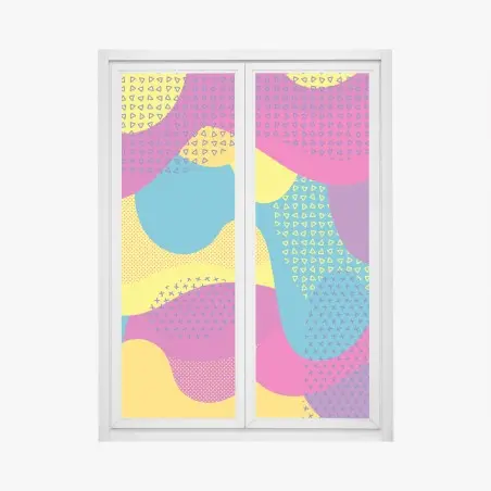 Window decal vibrant abstract wave pattern • Wallissimo®