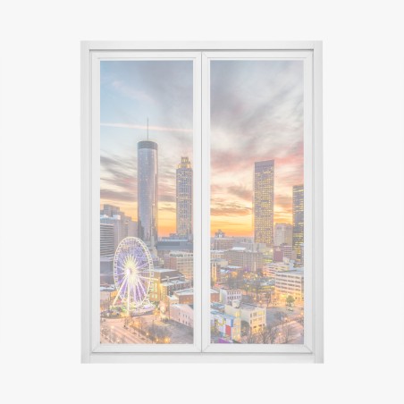 Window decal Atlanta skyline at sunset • Wallissimo®