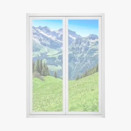 Window decal alpine panorama over Engelberg, Switzerland • Wallissimo®