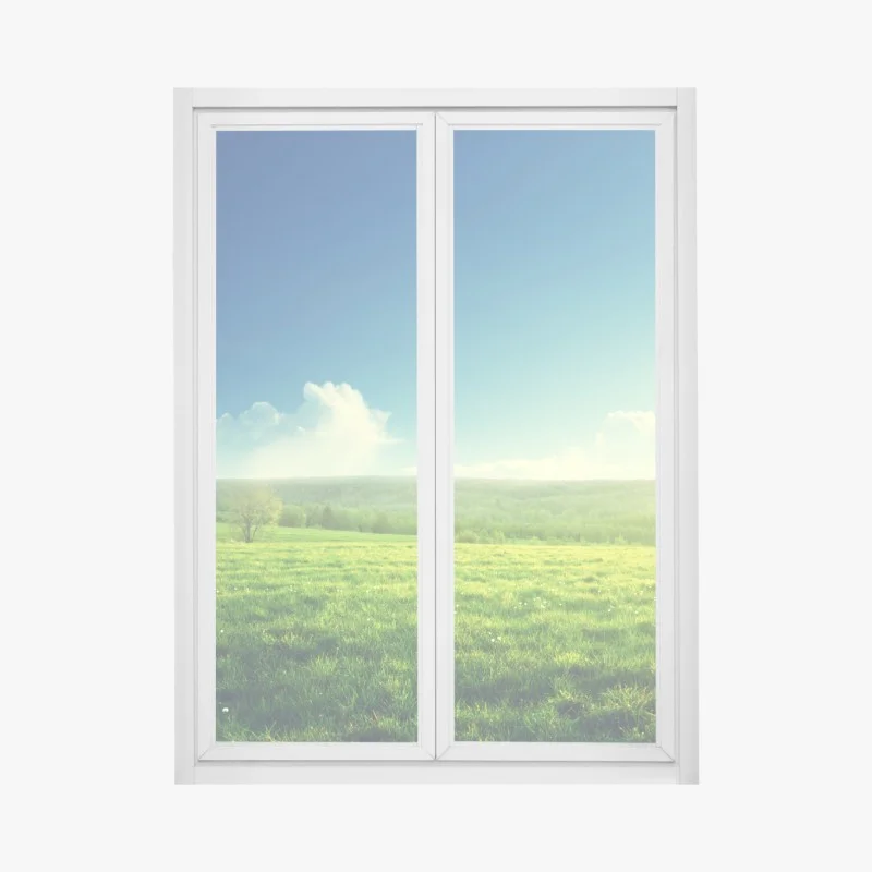 Window decal sunlit spring meadow at sunset ⁕ Wallissimo® Window decal sunlit spring meadow at sunset ⁕ Wallissimo®