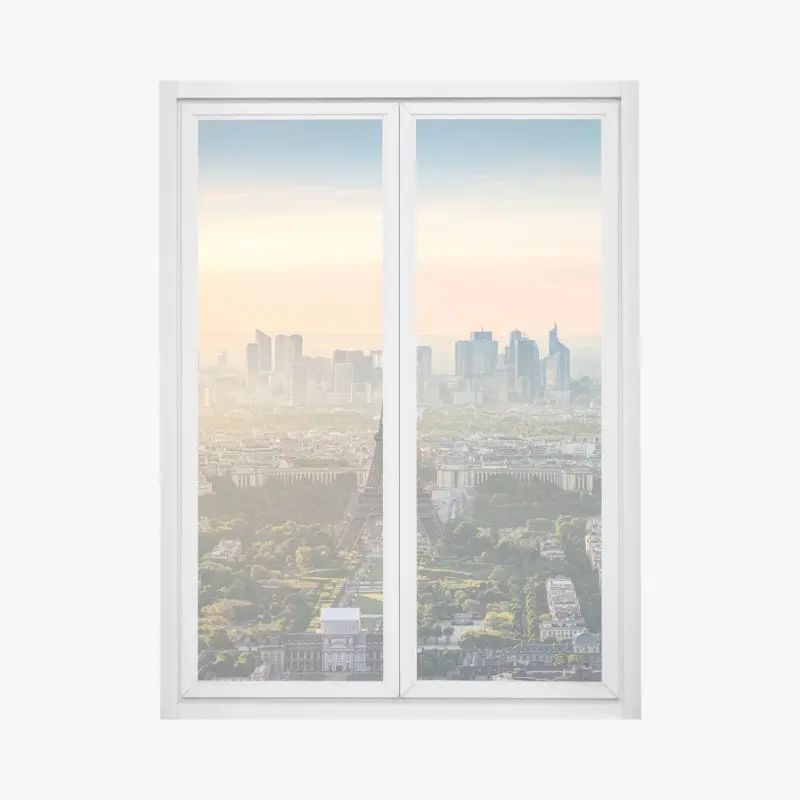 Window decal Paris skyline at sunset with the Eiffel Tower