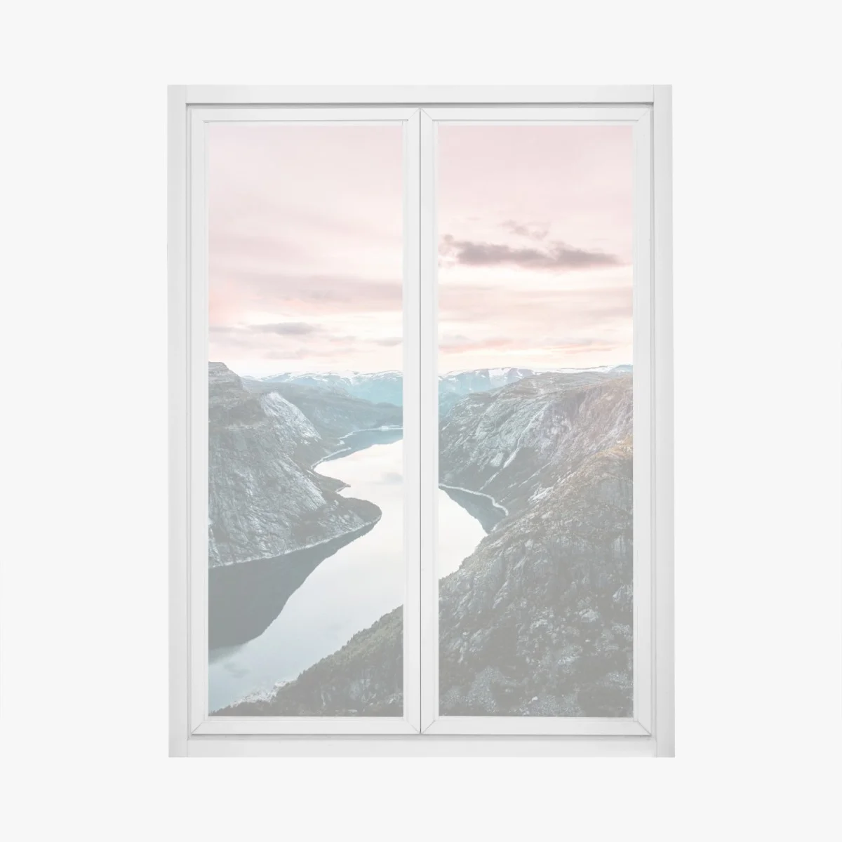 Window decal serene fjord at sunset • Wallissimo® Window decal serene fjord at sunset • Wallissimo®