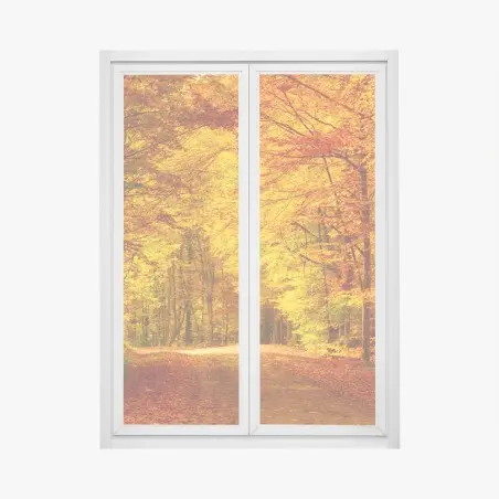 Window decal golden autumn forest pathway • Wallissimo®