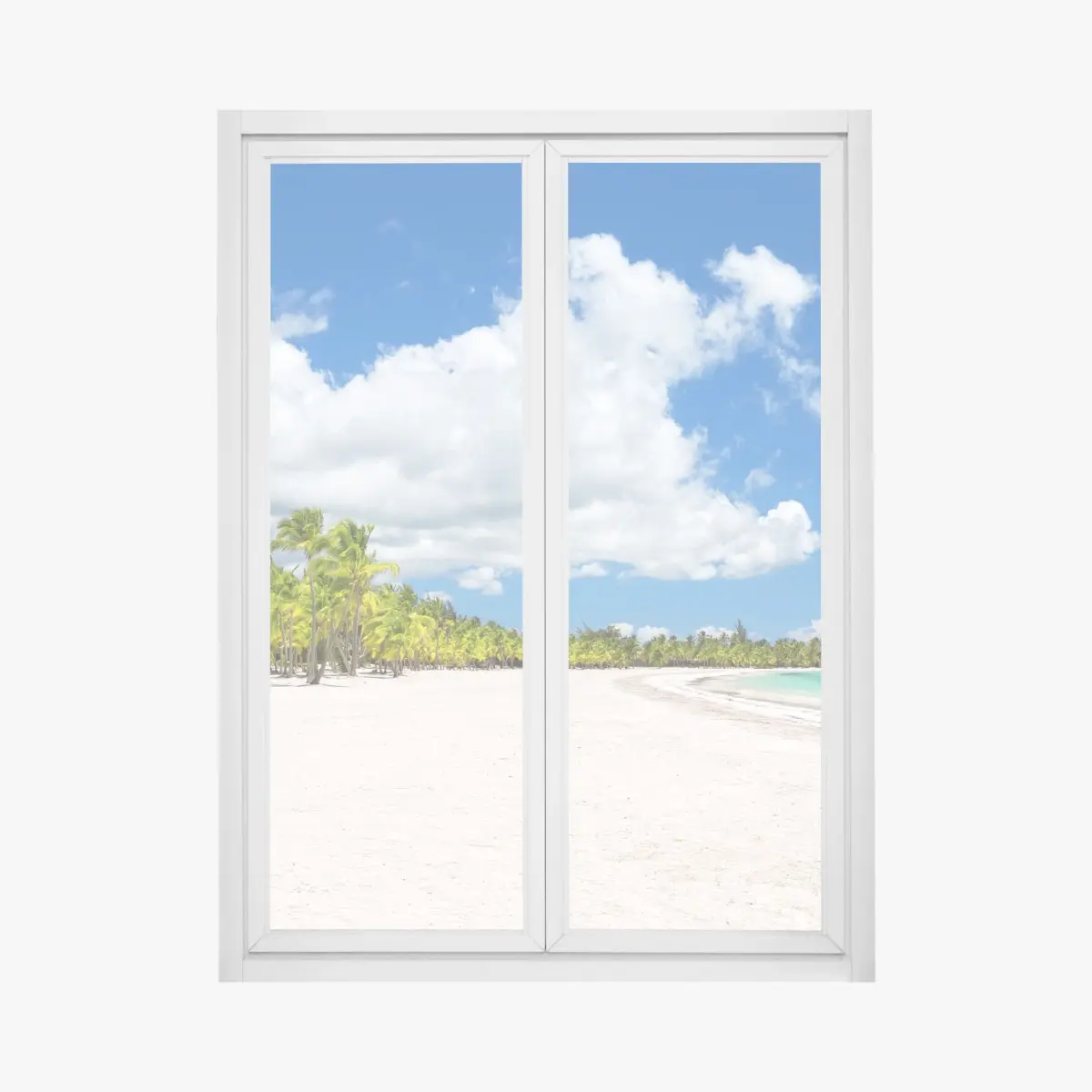 Window decal tropical beach paradise in Punta Cana • Wallissimo® Window decal tropical beach paradise in Punta Cana • Wallissimo®