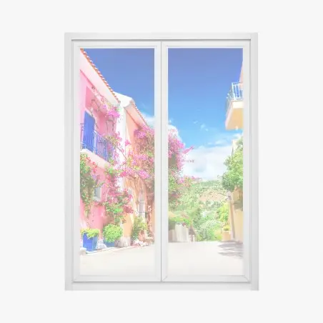 Window decal vibrant street in Kefalonia • Wallissimo®