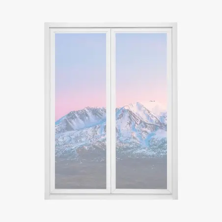 Window decal sunset over Mount St. Helens in winter • Wallissimo®