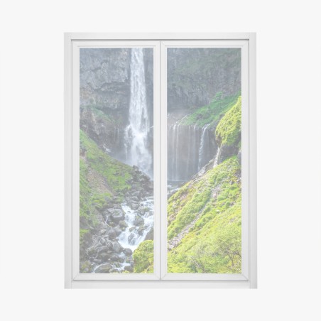 Window decal Kegon falls, Nikko waterfall landscape • Wallissimo®