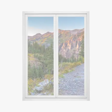 Window decal alpine sunset mountain trail • Wallissimo®