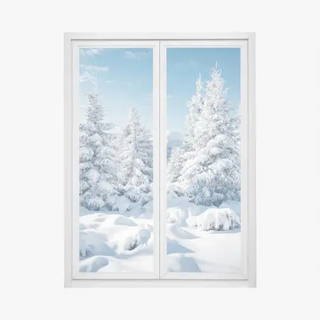 Window decal winter calm in the Carpathian spruces • Wallissimo®
