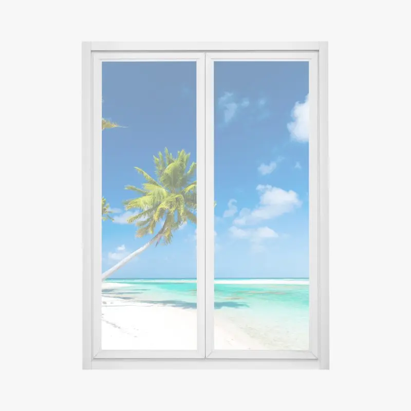 Window decal tropical turquoise beach paradise