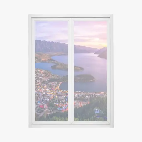 Window decal Queenstown twilight cityscape • Wallissimo®