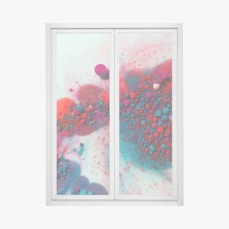 Window decal vibrant marbled color burst