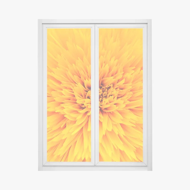 Window decal radiant sunflower close-up