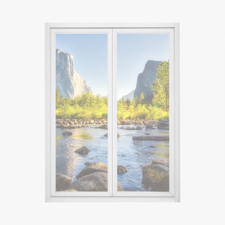 Window decal golden river valley landscape • Wallissimo®