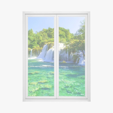 Window decal emerald waterfall oasis • Wallissimo®