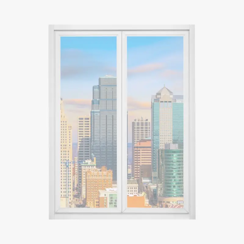Window decal Kansas City skyline at sunset