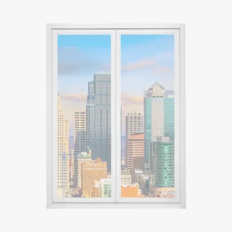 Window decal Kansas City skyline at sunset • Wallissimo®