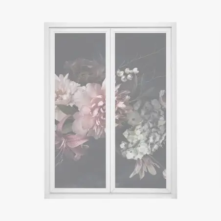 Window decal moody peony and hydrangea bouquet • Wallissimo®