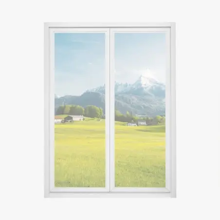 Window decal alpine meadow beneath snowcapped peaks • Wallissimo®