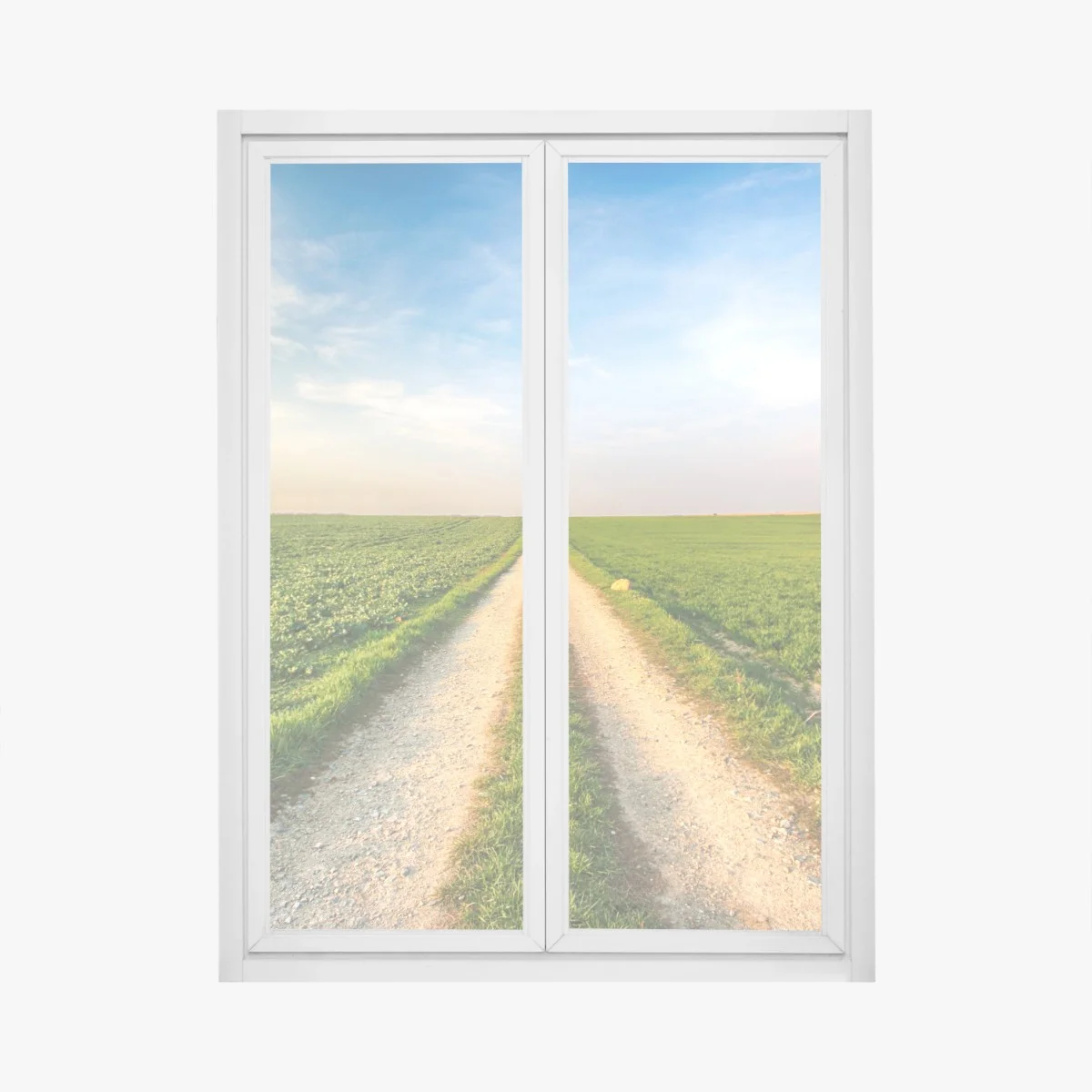 Window decal country road through green fields ⁕ Wallissimo® Window decal country road through green fields ⁕ Wallissimo®