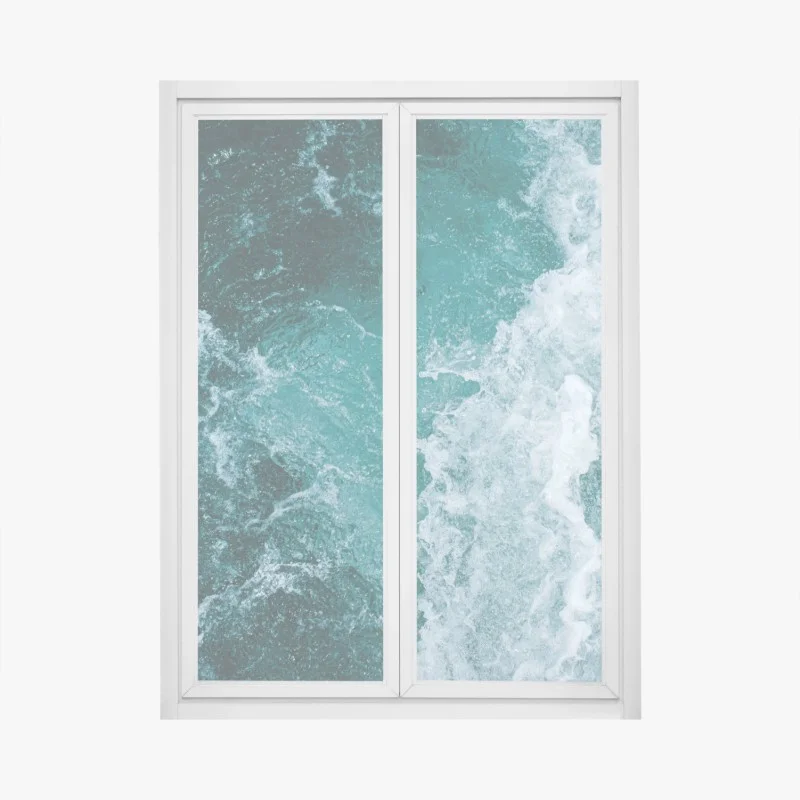 Window decal turquoise ocean waves texture