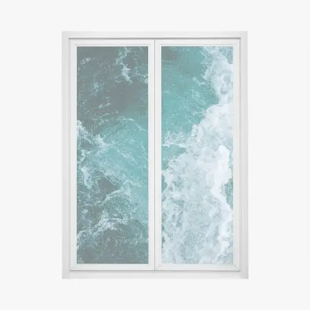 Window decal turquoise ocean waves texture • Wallissimo®
