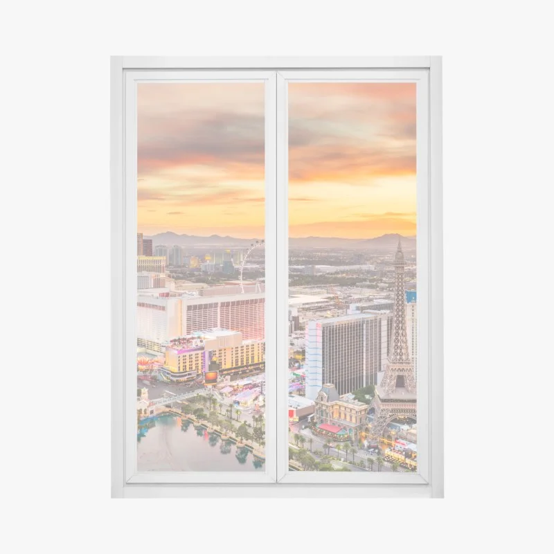 Window decal Las Vegas skyline at sunset
