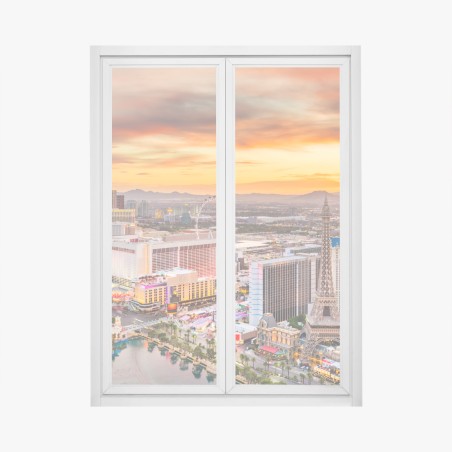 Window decal Las Vegas skyline at sunset • Wallissimo®