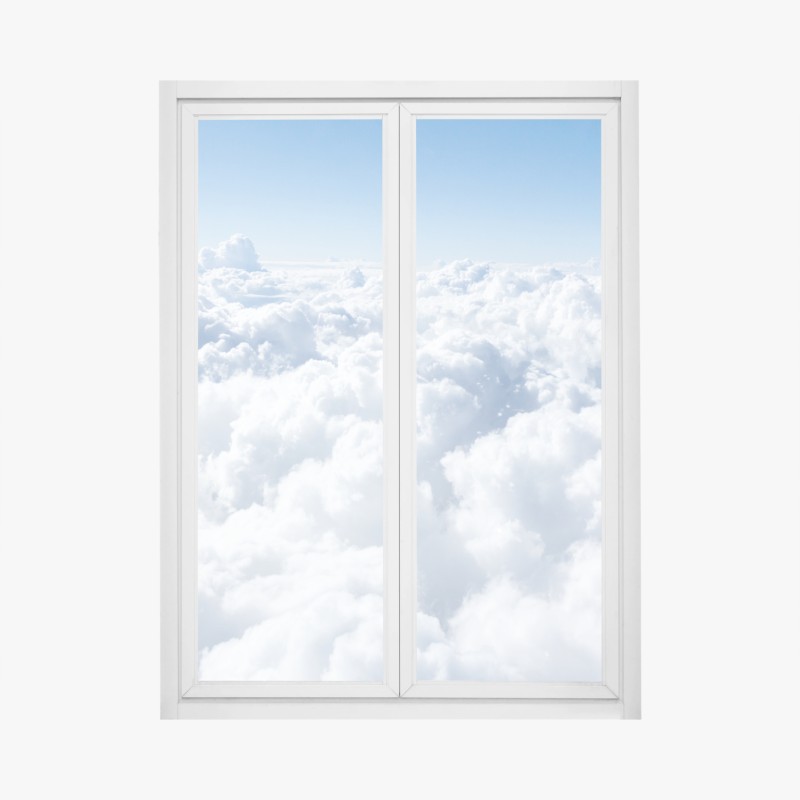 Window decal serene aerial cloudscape