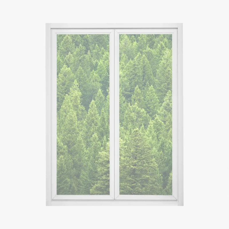 Window decal lush pine forest canopy ⁕ Wallissimo®