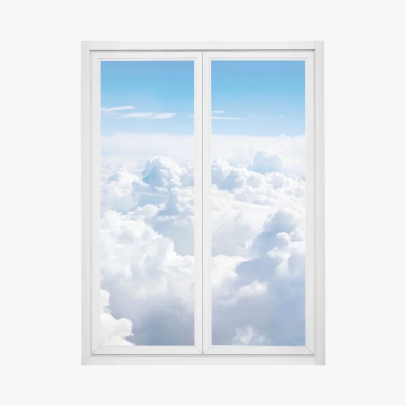 Window decal serene blue cloudscape