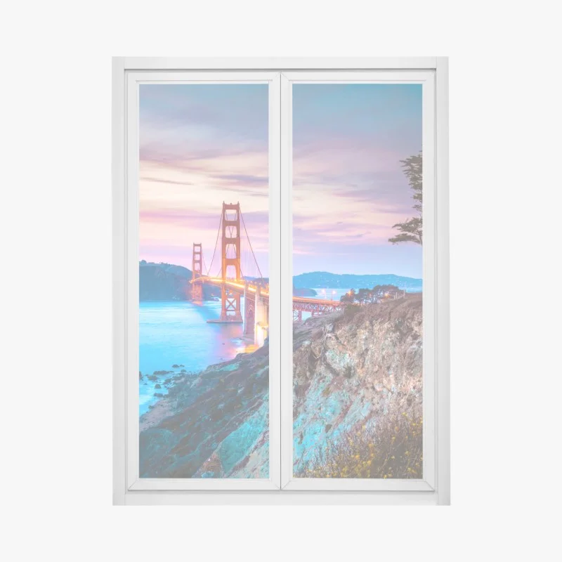 Window decal Golden Gate Bridge at twilight