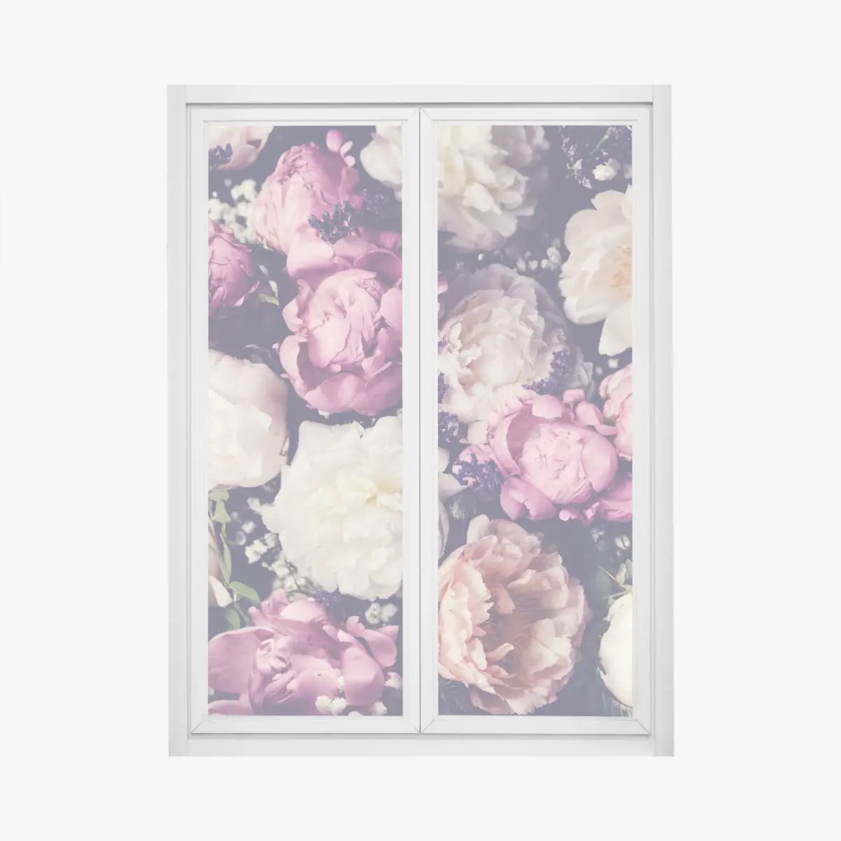 Window decal romantic peony bouquet in pastel tones • Wallissimo® Window decal romantic peony bouquet in pastel tones • Wallissimo®