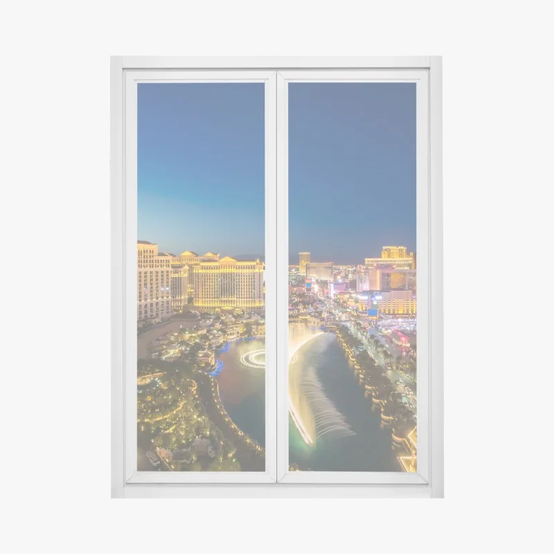 Window decal Las Vegas skyline at night