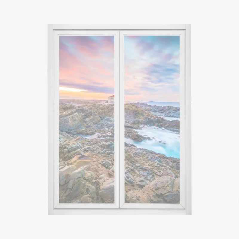 Window decal sunset at Favaritx lighthouse, Minorca